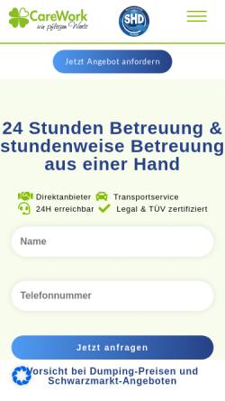 Vorschau der mobilen Webseite www.haushaltshilfe-polen.de, GKT-Serwis Sp.zo.o