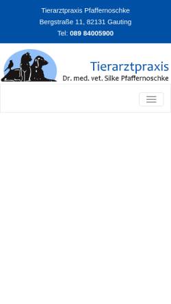 Vorschau der mobilen Webseite www.gesundestier.de, Pfaffernoschke, Dr. med. vet. Silke