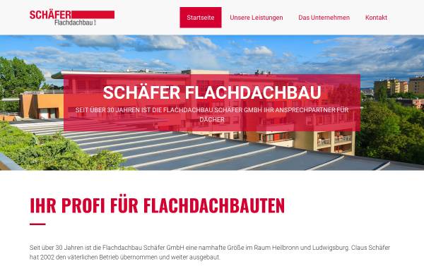 Vorschau von www.flachdachbau-schaefer.de, Flachdachbau Schäfer GmbH