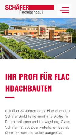 Vorschau der mobilen Webseite www.flachdachbau-schaefer.de, Flachdachbau Schäfer GmbH