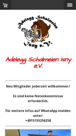 Vorschau der mobilen Webseite www.adelegg-schalmeien.de, Adelegg-Schalmeien Isny