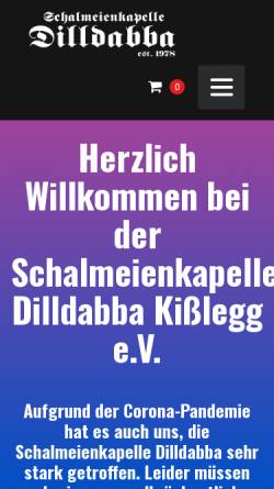 Vorschau der mobilen Webseite www.dilldabba.de, Schalmeienkapelle Dilldabba Kisslegg