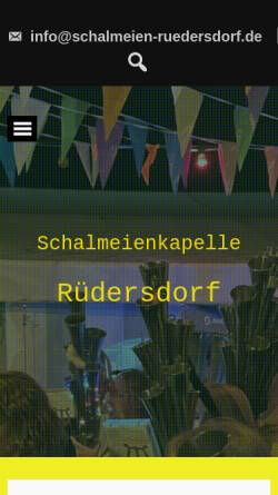 Vorschau der mobilen Webseite www.schalmeien-ruedersdorf.de, Schalmeienkapelle Rüdersdorf