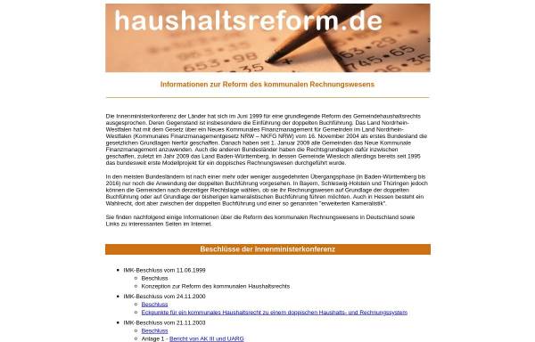 Vorschau von www.haushaltsreform.de, Haushaltsreform