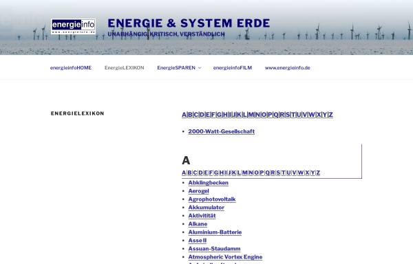 Vorschau von www.energieinfo.de, Energieglossar