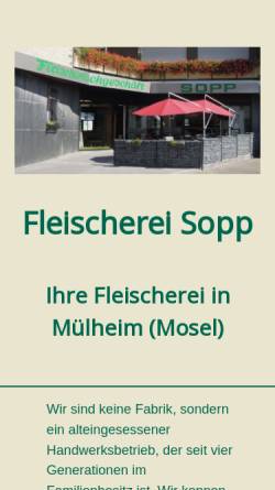 Vorschau der mobilen Webseite www.fleischerei-sopp.de, Metzgerei Sopp
