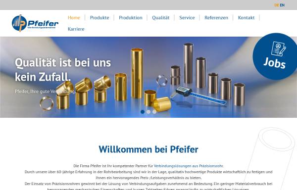 Vorschau von www.pfeifer-co.de, Pfeifer GmbH & Co. KG Metallwarenfabrik