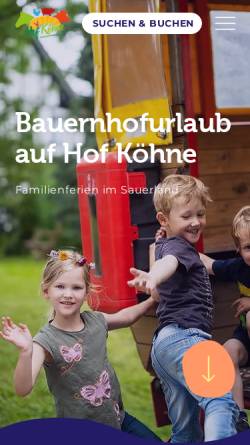 Vorschau der mobilen Webseite www.hof-koehne.de, Bauernhof Köhne