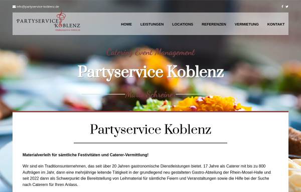 Vorschau von partyservice-koblenz.de, Catering Event Management Mario Schreiner