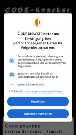 Vorschau der mobilen Webseite www.code-knacker.de, Code-Knacker
