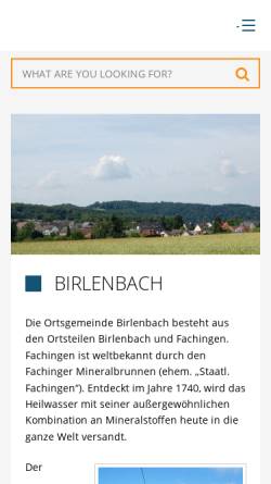 Vorschau der mobilen Webseite www.vgdiez.de, Ortsgemeinde Birlenbach