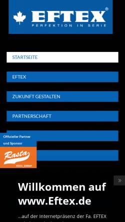 Vorschau der mobilen Webseite www.eftex.de, Eftex Zubehörtechnik GmbH & Co.