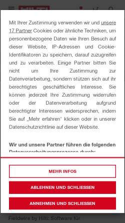 Vorschau der mobilen Webseite www.hilti.de, Hilti Deutschland GmbH