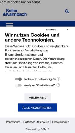 Vorschau der mobilen Webseite keller-kalmbach.de, Keller & Kalmbach GmbH