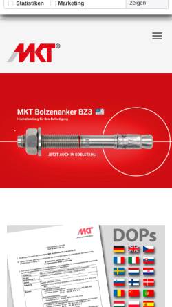 Vorschau der mobilen Webseite www.mkt.de, MKT Metall-Kunststoff-Technik GmbH & Co. KG
