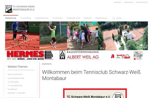 Vorschau von tc-montabaur.de, Tennisclub Schwarz-Weiß Montabaur e.V.