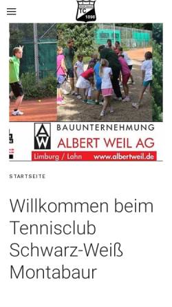 Vorschau der mobilen Webseite tc-montabaur.de, Tennisclub Schwarz-Weiß Montabaur e.V.