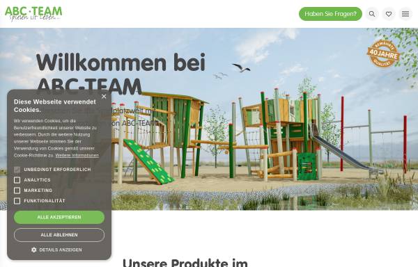 Vorschau von www.abc-team.de, ABC-TEAM Spielplatzgeräte GmbH