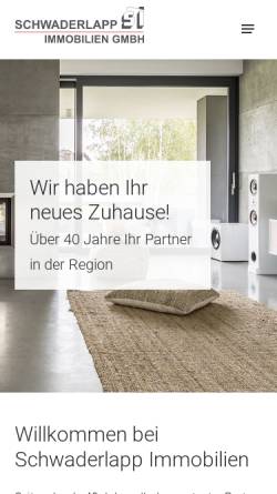 Vorschau der mobilen Webseite www.schwaderlapp.de, Schwaderlapp Immobilien GmbH