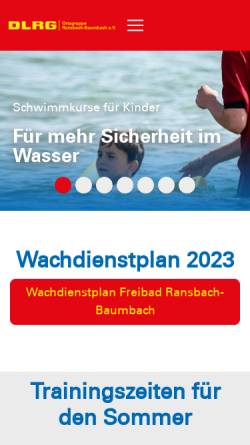 Vorschau der mobilen Webseite ransbach-baumbach.dlrg.de, DLRG Ortsgruppe Ransbach-Baumbach e.V.