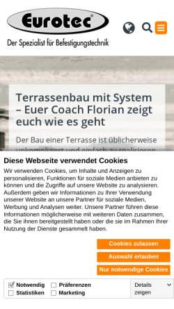 Vorschau der mobilen Webseite www.eurotec.team, E.u.r.o. Tec GmbH