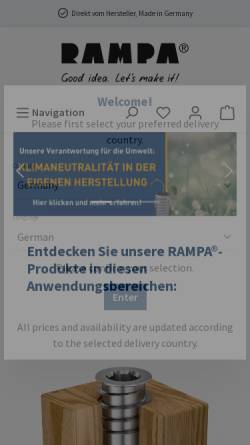 Vorschau der mobilen Webseite www.rampa.de, Hans Brügmann GmbH & Co.