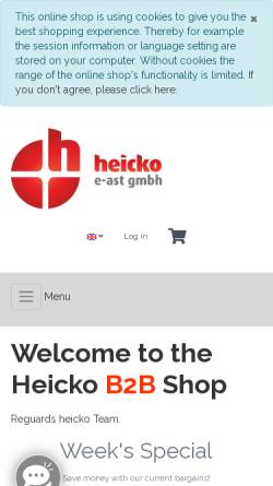 Vorschau der mobilen Webseite www.heicko.de, heicko Schrauben GmbH