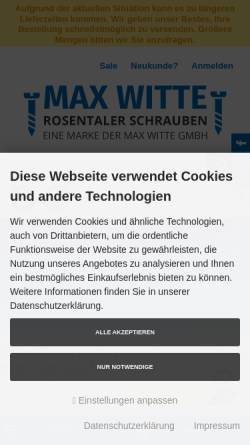 Vorschau der mobilen Webseite www.rosentaler-schrauben.de, Rosentaler Schrauben, Christoph Witte