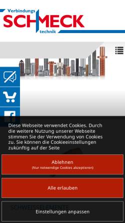 Vorschau der mobilen Webseite www.schmeck-schrauben.de, Schmeck Verbindungstechnik GmbH