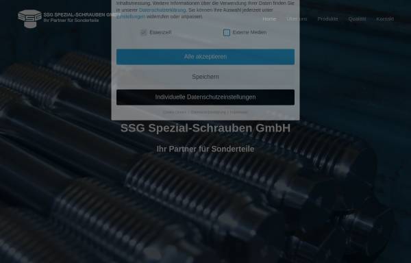 Vorschau von www.ssg-schrauben.de, SSG Spezial-Schrauben GmbH