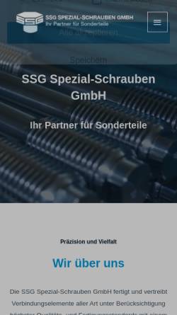 Vorschau der mobilen Webseite www.ssg-schrauben.de, SSG Spezial-Schrauben GmbH