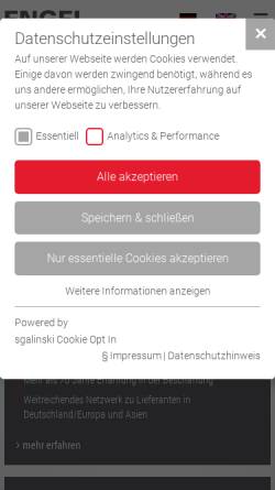 Vorschau der mobilen Webseite www.schrauben-engel.de, Verbindungselemente Engel GmbH