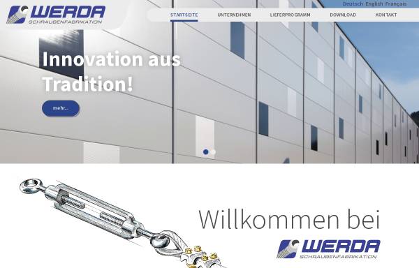 Vorschau von www.werda-schrauben.de, Werda Schrauben GmbH & Co. KG