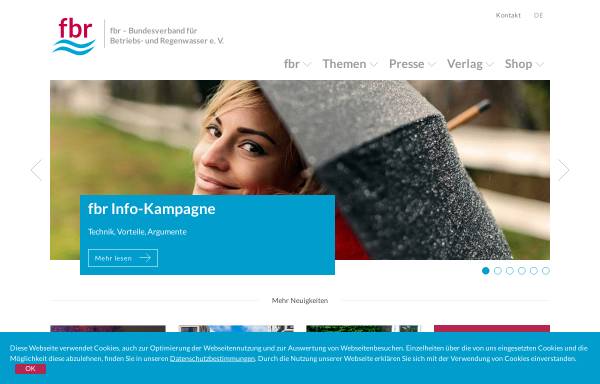 Vorschau von www.fbr.de, Fachvereinigung Betriebs- und Regenwassernutzung e.V.
