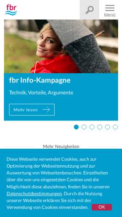 Vorschau der mobilen Webseite www.fbr.de, Fachvereinigung Betriebs- und Regenwassernutzung e.V.
