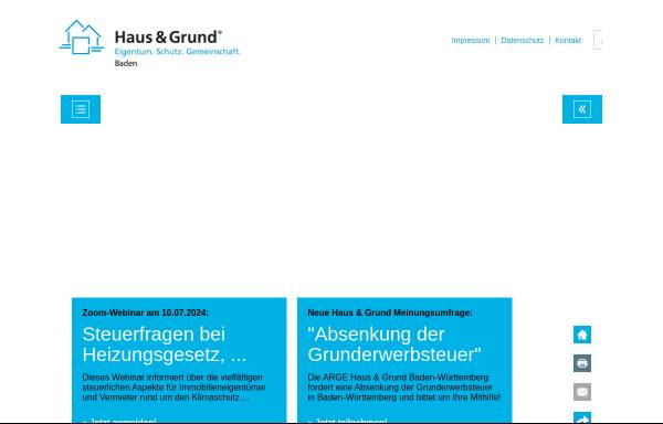 Vorschau von www.haus-und-grund-baden-esg.de, Haus & Grund Baden e. V.