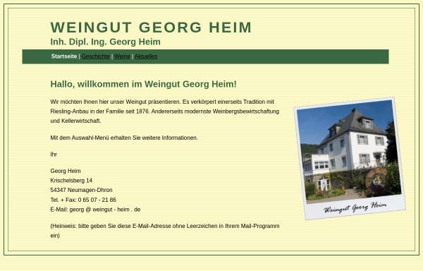 Vorschau von www.weingut-heim.de, Weingut Georg Heim