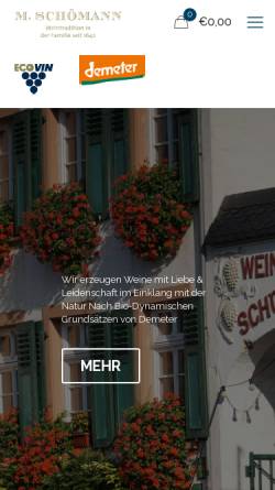Vorschau der mobilen Webseite www.schoemann-weine.de, Weingut Martin Schömann