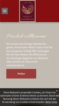 Vorschau der mobilen Webseite www.weingut-rademacher.de, Familienweingut Rademacher