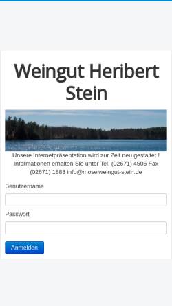 Vorschau der mobilen Webseite www.moselweingut-stein.de, Weingut Heribert Stein