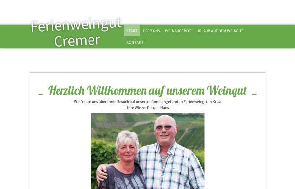 Vorschau von www.ferienweingut-cremer.de, Ferienweingut Cremer