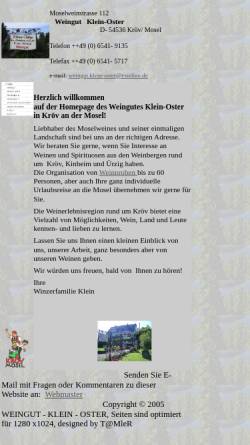 Vorschau der mobilen Webseite www.weingut-klein-oster.de, Weingut-Klein-Oster