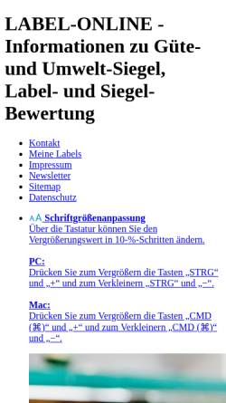 Vorschau der mobilen Webseite www.label-online.de, Label Online