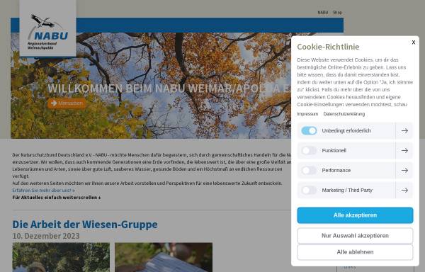 Vorschau von www.nabu-weimar.de, Naturschutzbund Deutschland (NABU) Regionalverband Weimar / Apolda