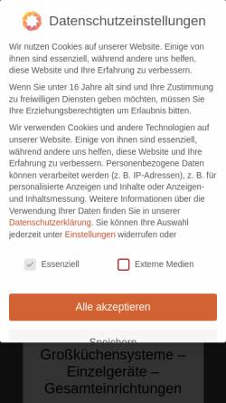 Vorschau der mobilen Webseite www.zintel-grosskuechen.de, Zintel Großkücheneinrichtungen und -Bedarf Ludwigshafen