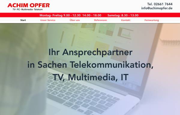Vorschau von achimopfer.de, Achim Opfer - TV - Hifi - Video - Telekom