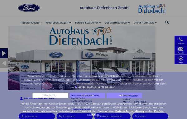 Vorschau von www.autohaus-diefenbach.de, Autohaus Alfred Diefenbach GmbH