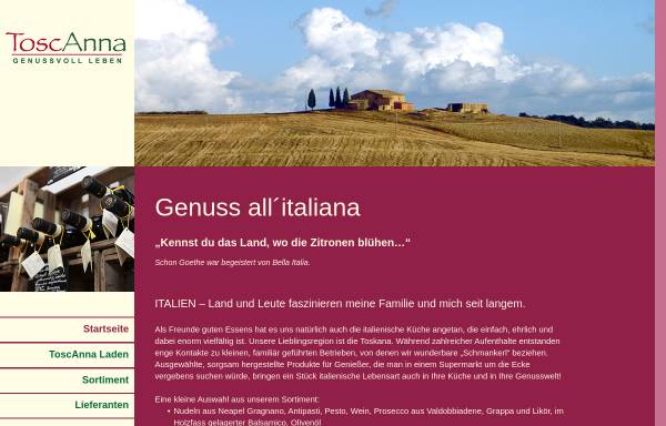 Vorschau von www.toscanna.de, Italienische Spezialitäten ToscAnna