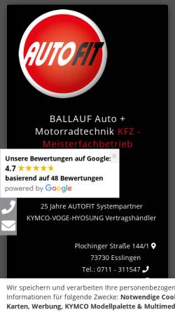 Vorschau der mobilen Webseite www.autofit-ballauf.de, Ballauf Auto & Motorradtechnik