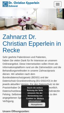 Vorschau der mobilen Webseite dr-epperlein.de, Zahnarzt Dr. Christian Epperlein